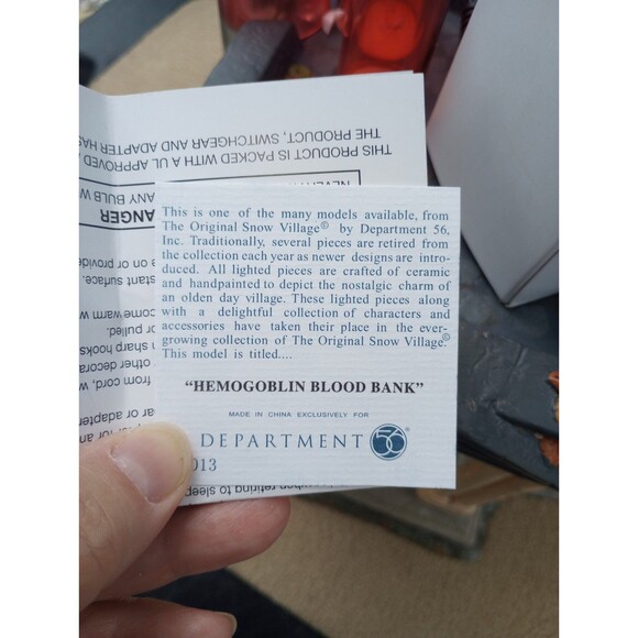 Dept 56 Halloween Hemoglobin Blood Bank Limited Edition Ship Within 24 Hours - Picture 9 of 12